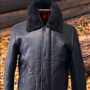 Leather Jacket with Sherpa lining